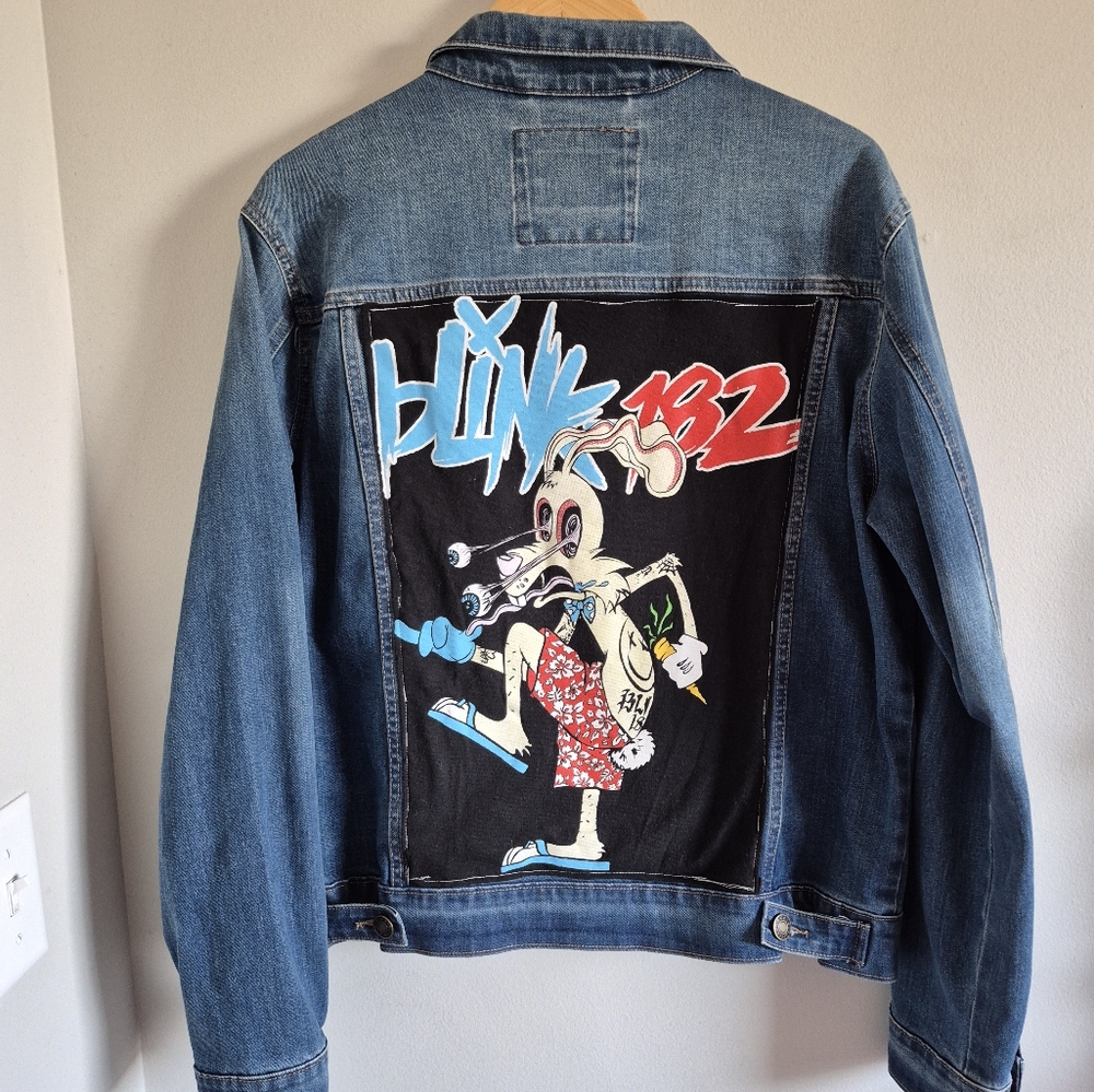 Upcycled Blink182 Enema Of The State Jean Jacket